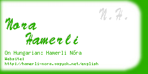 nora hamerli business card